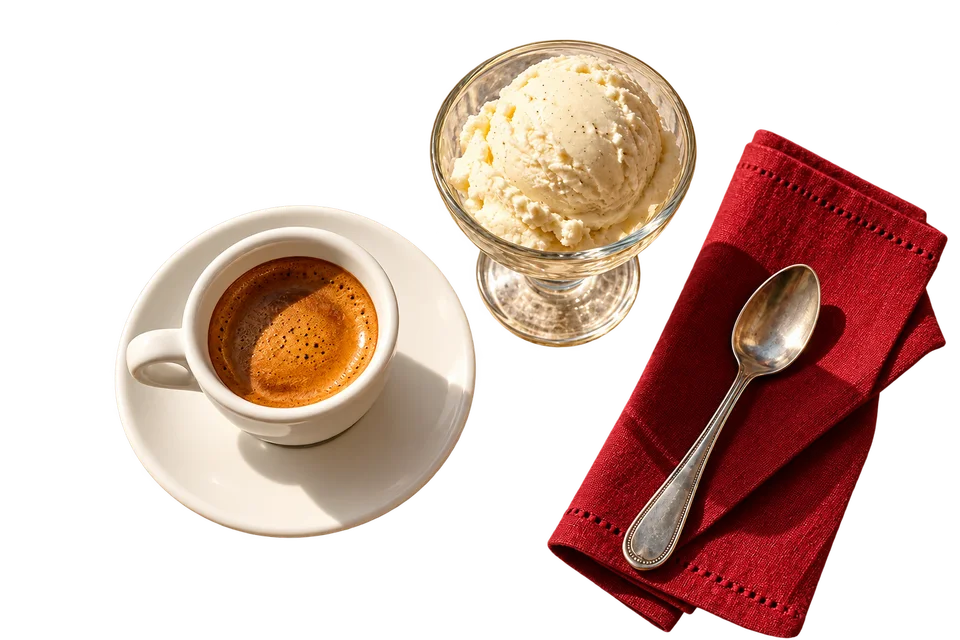 Illustration eines Kaffees mit Eis